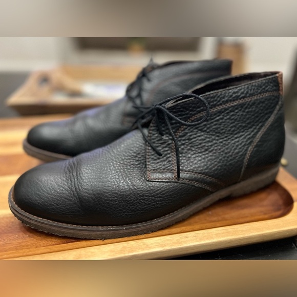 Johnston & Murphy Chukka Boots Size 13 Black Pebbled Leather - Picture 1 of 12